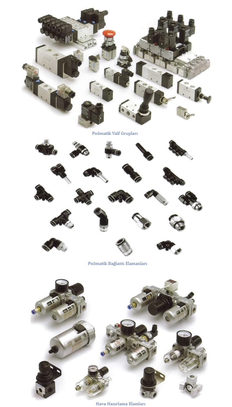 pnomatik valf baglant elemanlar Hava Gaz Yag Pistonlar